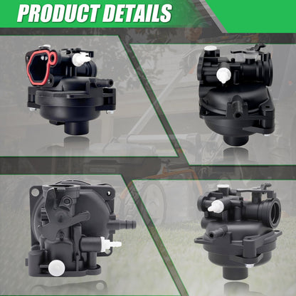 799583 Carburetor Replacement for Briggs Stratton 593261 595656 591979 Engines 450E 500E 550E 550EX Series 125cc 140cc Lawnmower with 595663 Air Filter Base 799579 Air Cleaner Foam Filter Kit A19