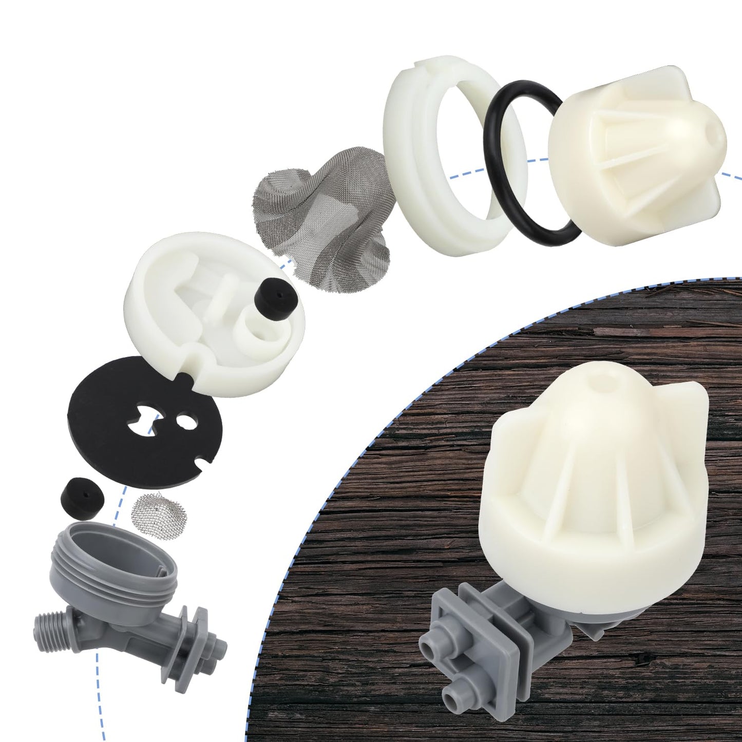 Water Softener Nozzle, Plastic Water Softener Nozzle and Venturi Assembly Water Softener Parts for GE, Kenmore, Rheem, Replacement Parts 7187065, 7165704, WS15X1002