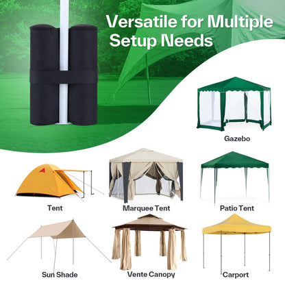 Canopy Weight, Ohuhu 4 Pack Tent Weights 112LBS Sand Bags Canopy Weights Bag for Instant Pop Up Outdoor Sun Shelter Canopy Beach Tent Legs Only Sandbang Without Sand