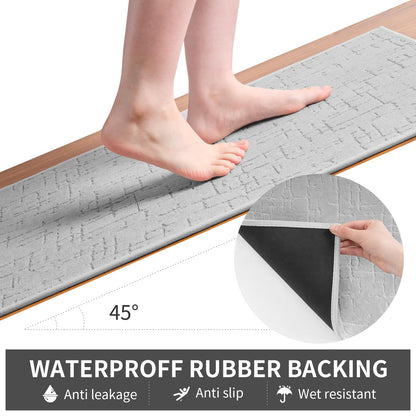 TCHDIO Bath Mat Super Absorbent-Quick Dry Bathroom Mat-Extra Soft Machine Washable Bath Mats for Bathroom-Thin Bathroom Rug Fit Under Door-Rubber Backing Bath Mat Non Slip in Front of Shower,Bathtub