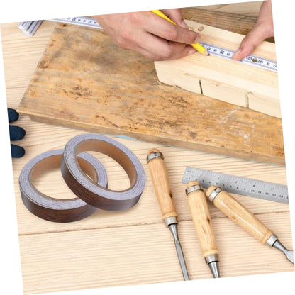 DOITOOL 2 Rolls Wood Grain Adhesive Tape for Cabinet Door Trim Furniture Repair Versatile Edge Banding for