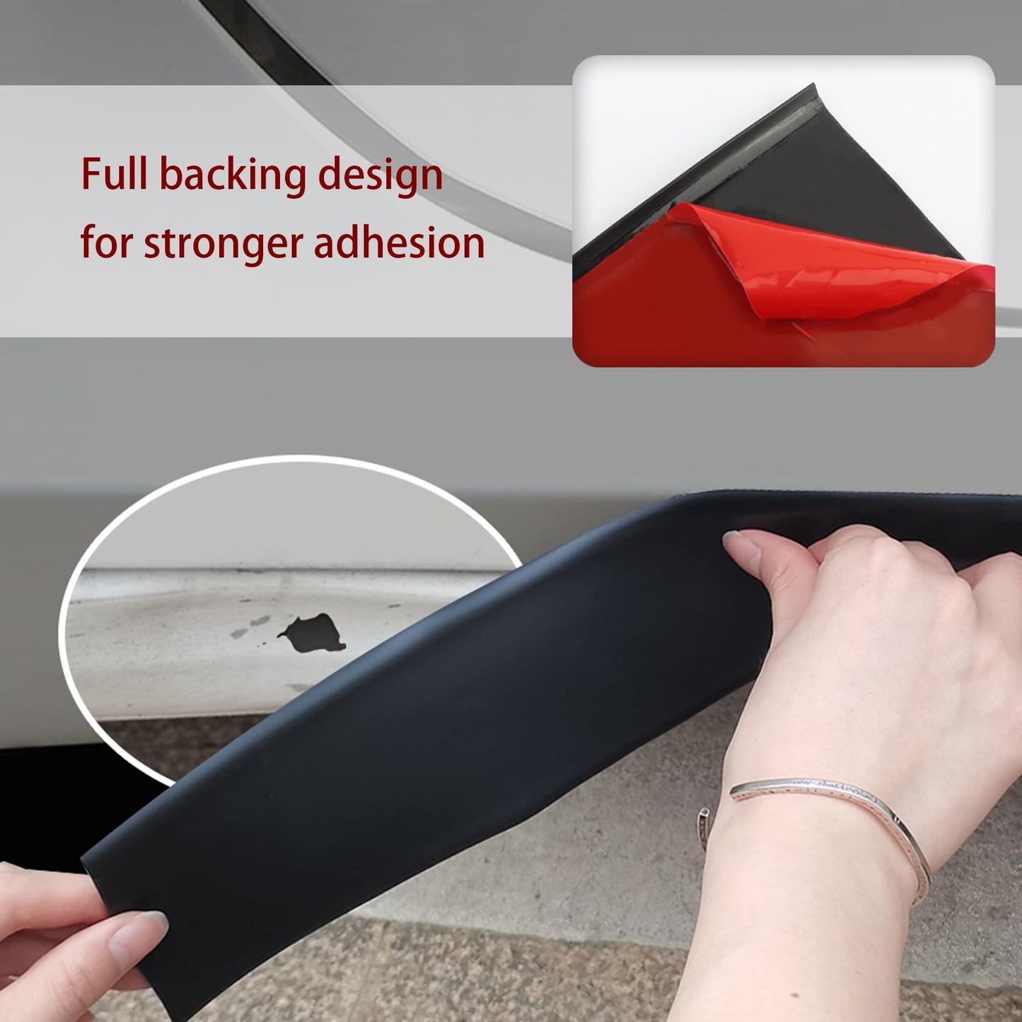 13Ft*3.15In Side Skirts for Cars Anti-Scratch,Self-Adhesive Side Skirt Rubber Edge Trim for 4 Car Doors&Bumper Protector,Universal Car Door Edge Protector Cars Accessories