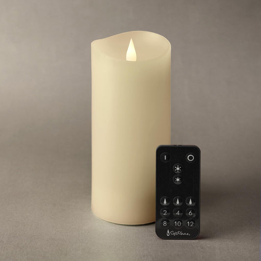 Softflame Flameless LED Candles with Remote Control, 3"x 7"Flickering 3D Moving Flame Battery Operated Candles in Real Wax Shell for Indoor Use, Home Decor Ivory