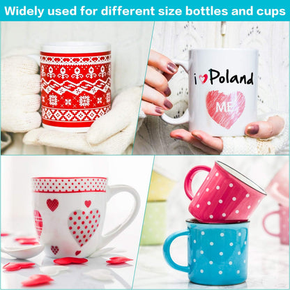 CHEUNGHAO 70 PCS Shrink Wrap Bags for Sublimation – 7 Different Sizes White Sleeves for Tumblers, Mugs, Cups, Bottles,Pen – Durable Shrink Film for Heat Press, DIY Crafts & Customizing