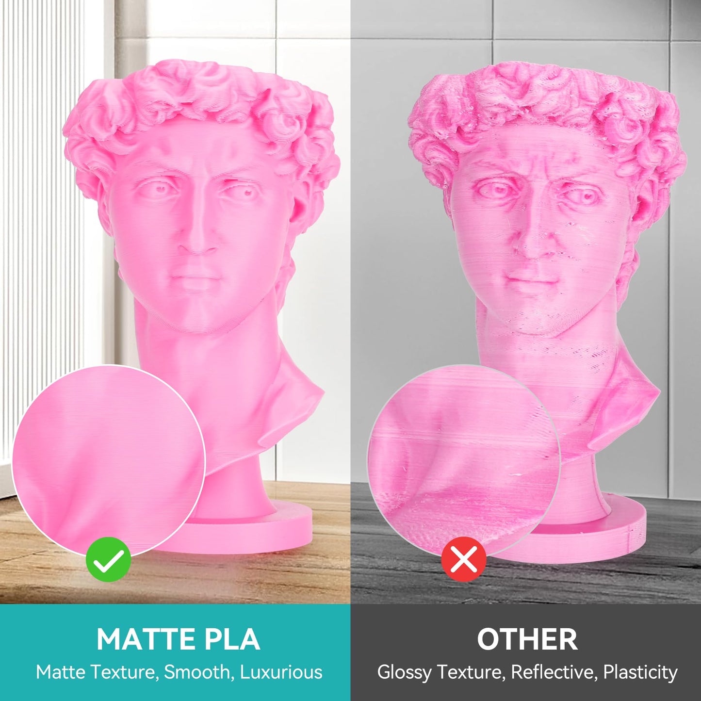 SUNLU PLA Matte 3D Printer Filament 1.75mm, Matte PLA Filament with Fine Texture, Dimensional Accuracy +/- 0.02mm, 1kg Spool (2.2lbs) for Most FDM 3D Printers, Bone White