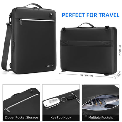 TUDEQU Slim Laptop Bag 15.6 Inch,Laptop Sleeve with Strap,Laptop Case,Laptop Shoulder Bag,Computer Bag,Tablet Bag Men Women