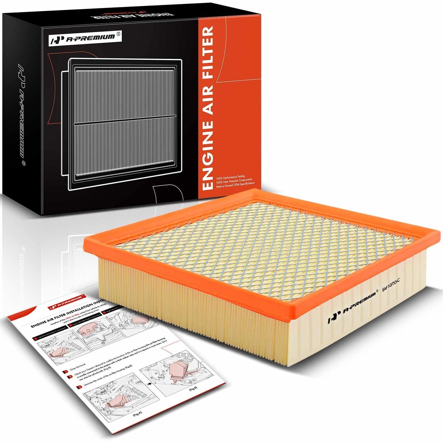 A-Premium Engine Air Filter Compatible with Toyota, Dodge, Jeep & Lexus Models - Camry, Highlander, Avalon, Sienna, Durango, Grand Cherokee, ES350, NX300, RX350 - Replace# 17801-0P050