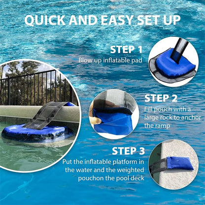2 PCS Animal Saving Escape Ramp for Pool, Floating Step Ramp Critter Saving Escape Ramps Swimming Pool Device Handy Rescues Saving Escapes Supplies for Duck, Frogs,Turtle