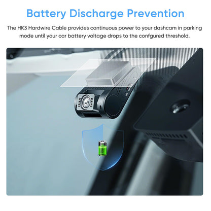 VIOFO HK3 Acc Hardwire Cable for A129, A129Plus, A129 PRO, A129IR, A119 V3, Enables Parking Mode, Low Voltage Protection (Fuse Tap Not Included)