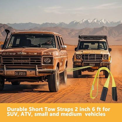 AsgenoX 2 Pack 2 "x6' Tow Strap with Reinforced Loops Vehicle Recovery Rope 18,000 lbs Pound Capacity Recovery Strap