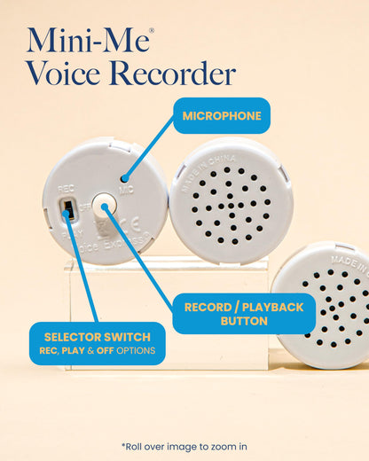 VoiceGift 20-Second Voice Recorder, Record Custom Message for Plush Toy, Stuffed Bear Toy, Baby Doll Toy, and Pillow (Pack of 2)