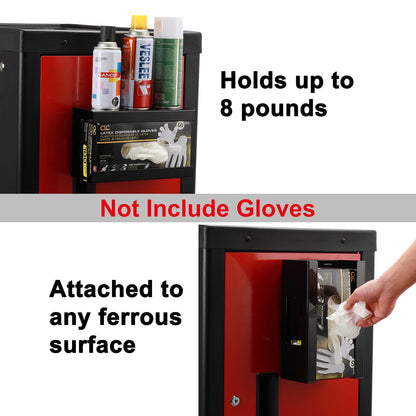 CASOMAN Magnetic Glove Dispenser - 8LBS Capacity, Wall Mount Magnet, Black Dispenser Box