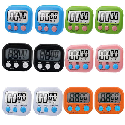 12 Pieces Large Screen Digital Kitchen Timer Count Up and On/Off Switch Timer with Loud Alarm Magnetic Back Large Display Timer LED Countdown Timer for Cooking Baking Games(Battery Included)