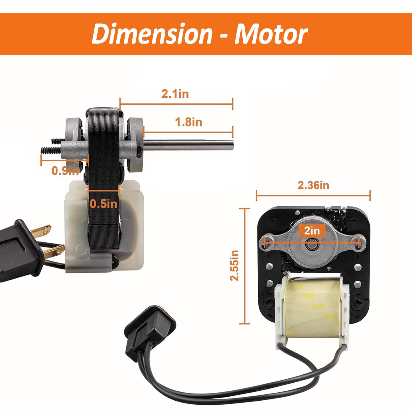 SM550 Universal Bathroom Vent Fan Motor Replacement Kit (50 CFM, 3000 RPM, 120V), Quiet Exhaust Fan Motor (Fits Nutone, Broan, Uppco, Sears 569 & More)