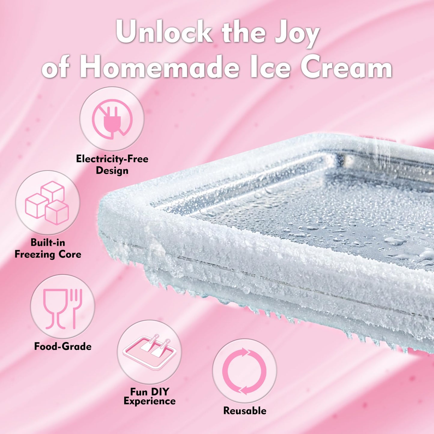 Rolled Ice Cream Maker Kit. Instant Ice Cream Maker. Includes Recipe Book, Large Freeze Tray, 2 Food Grade Spatulas & Gift Ready Packaging. Fun Homemade Ice Cream Experience For the Family.