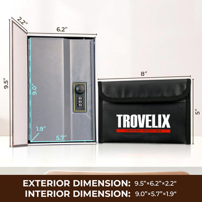 Book Safe with Combination Lock, Hidden Safe (9.5 x 6.2 x 2.2 Inch) with Fireproof Bag, Secret Diversion Safe, Hollow Book Box Hidden Storage, Money Safe Box for Cash (COFFEE)