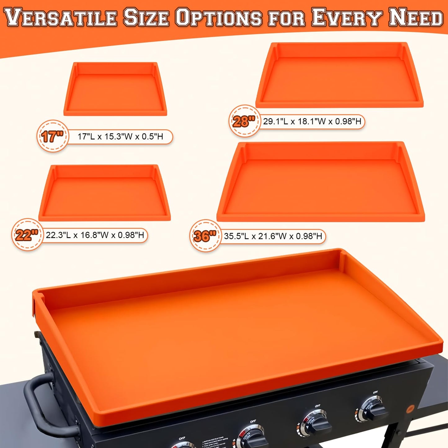 Blackstone Silicone Griddle Cover Mat: 22 Inch Grill Mats for Outdoor - Blackstone Griddle Accessories Flat Top Deck Protector Outside Camping Cooking BBQ