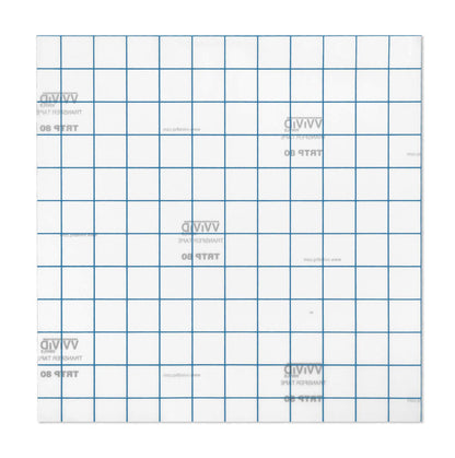 VViViD Vinyl Transfer Tape Roll Clear with Blue Alignment Grid Application Tape for Signs Crafts Decals Medium Tack (12" x 12" (55 Sheets))