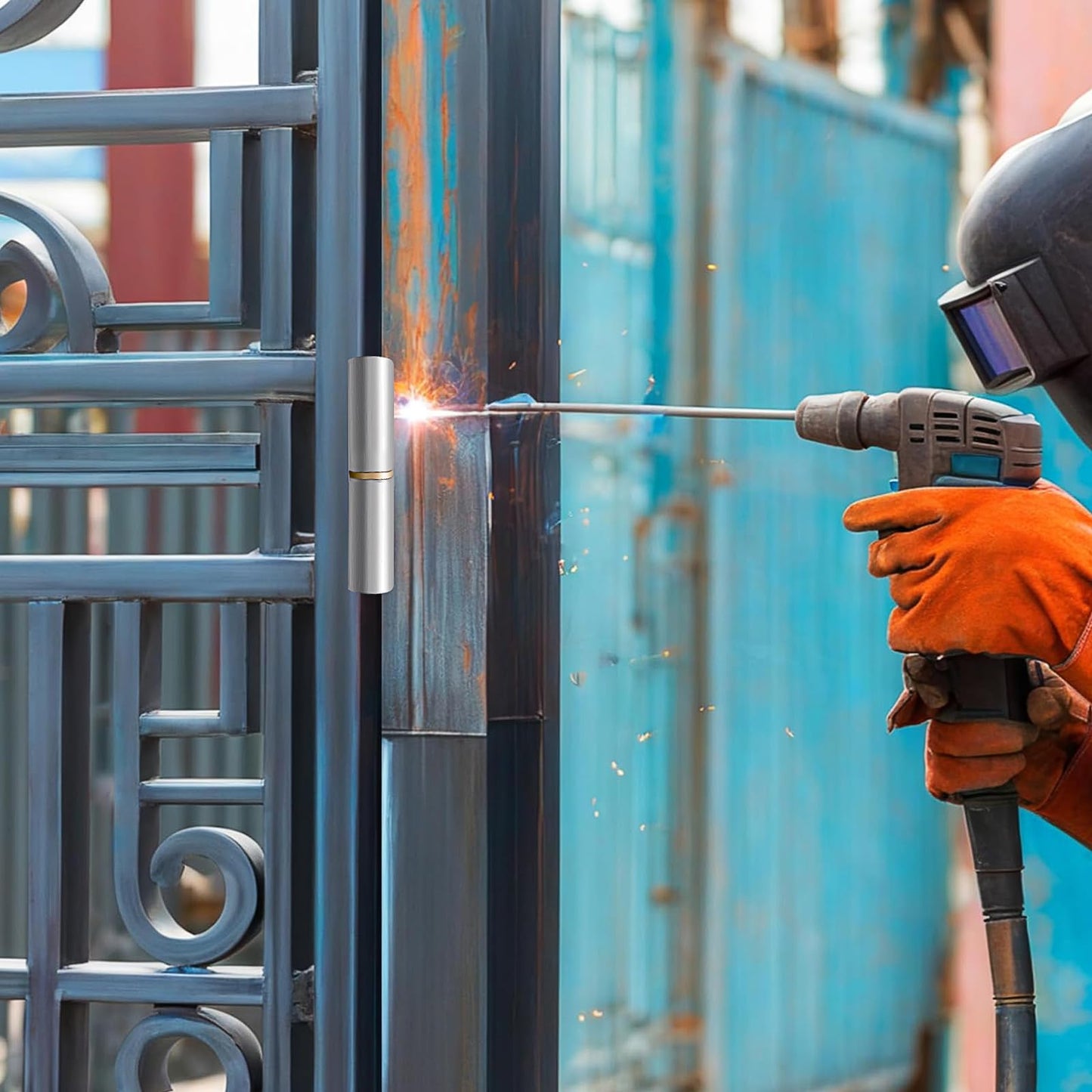 20 Pack Weldable Barrel Hinges, 3-1/8" x 1/2" Weld On Bullet Gate Hinges, Heavy Duty Carbon Steel Hinge, Ball Bearing Detachable Hinge for Gate,Trailer, Ramp, Door, Windows