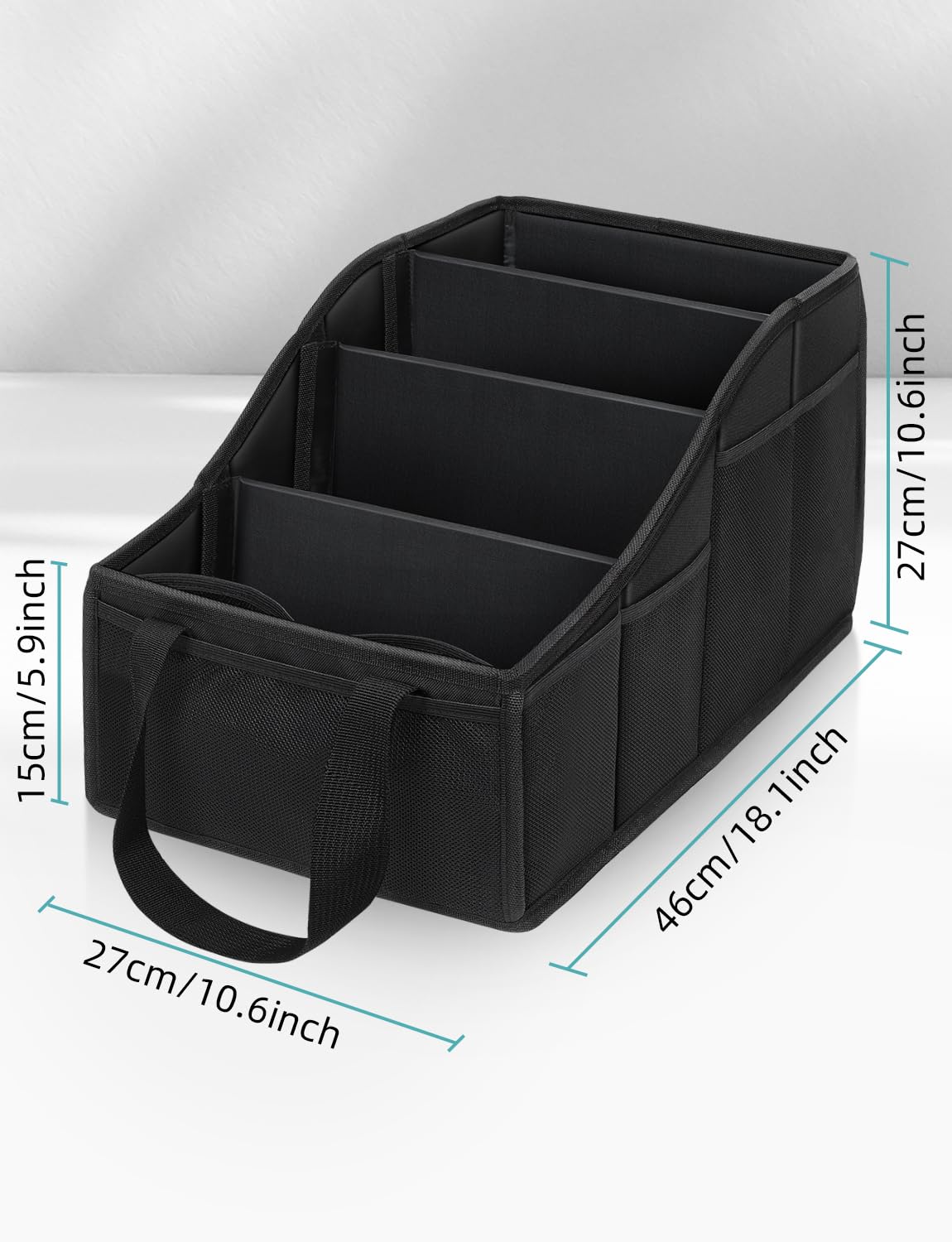 YOHOOLYO Car Seat Organizer for Front Back Seat Passenger Seat Organizer with Belt Car Organizer Between Backseat Collapsible Car Seat Storage Organizer with 4 Cup Holders Kids Adults Black