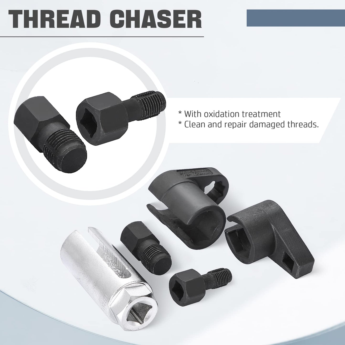 DASBET 5 Piece 3/8" Drive Oxygen Sensor Wrench Socket Set