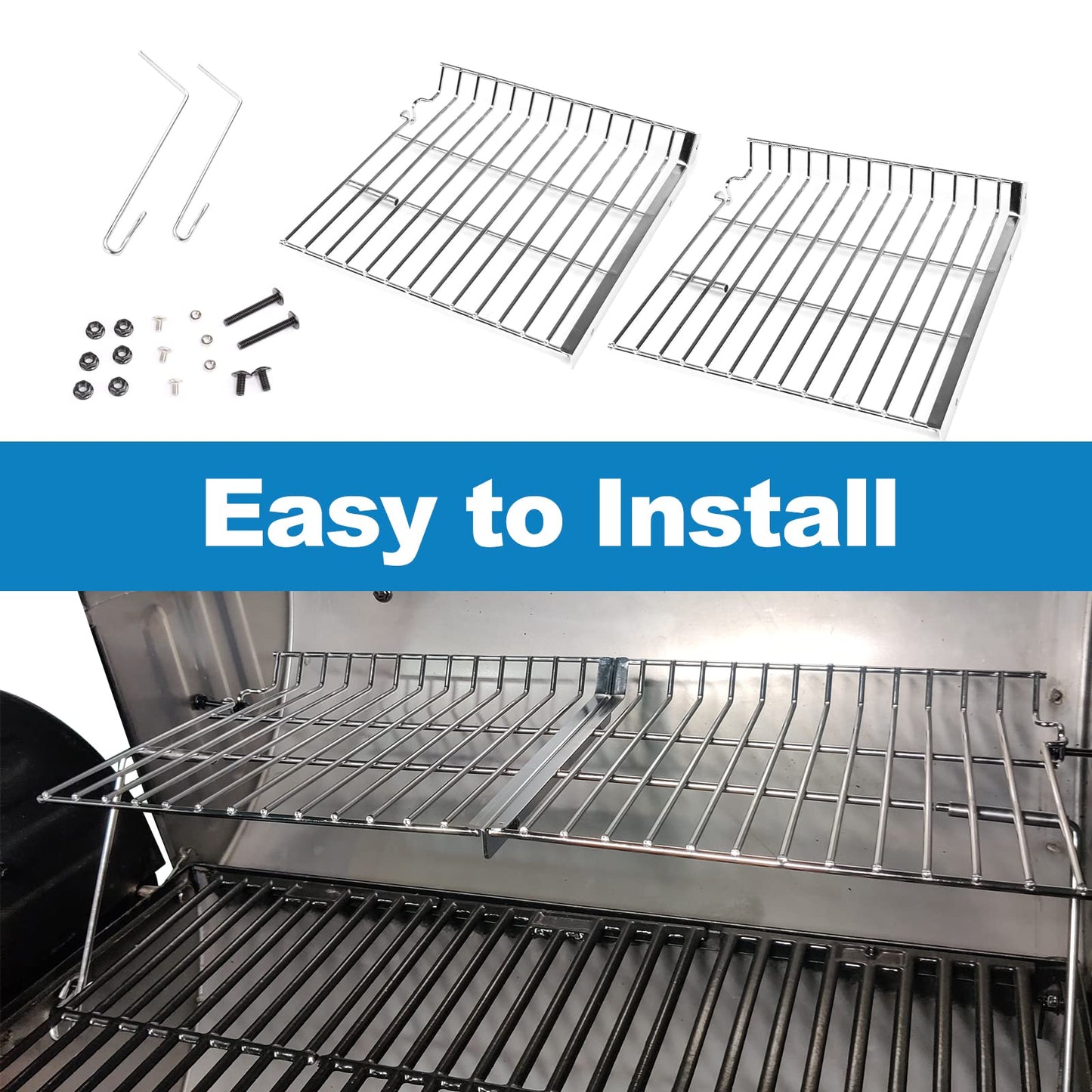 Uniflasy Grill Warming Rack for Char Griller 5050, 5650, 3001, 2223, 5072, 2823, 3030 Grills, Grill Warming Grate for Chargriller 5050 5650 Gas & Charcoal Grill