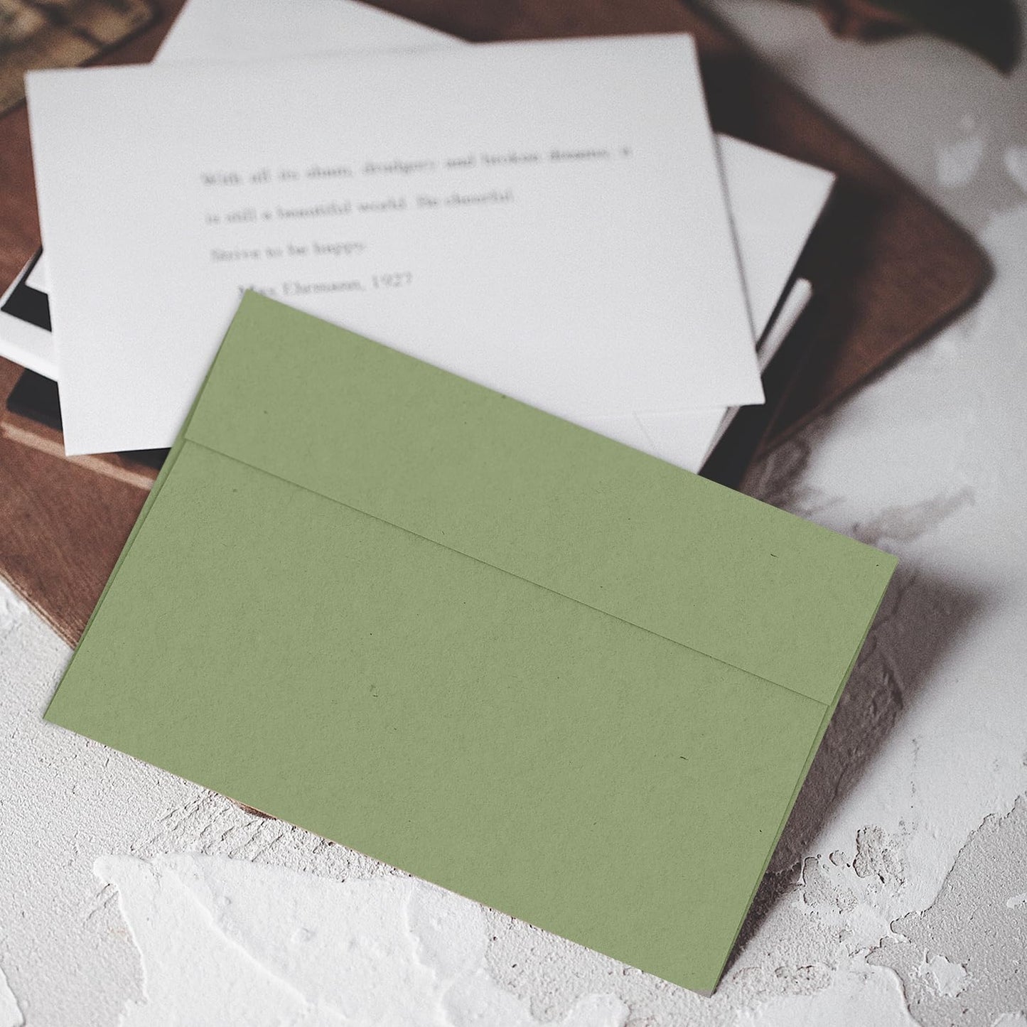 100 Pack A4 Sage Green Envelopes 4x6, Goefun 4.25 x 6.25 Printable Greeting Card Envelopes Self Seal for 4x6 Cards, Photos, Invitations, Weddings, Graduation, Baby Shower, 120 GSM