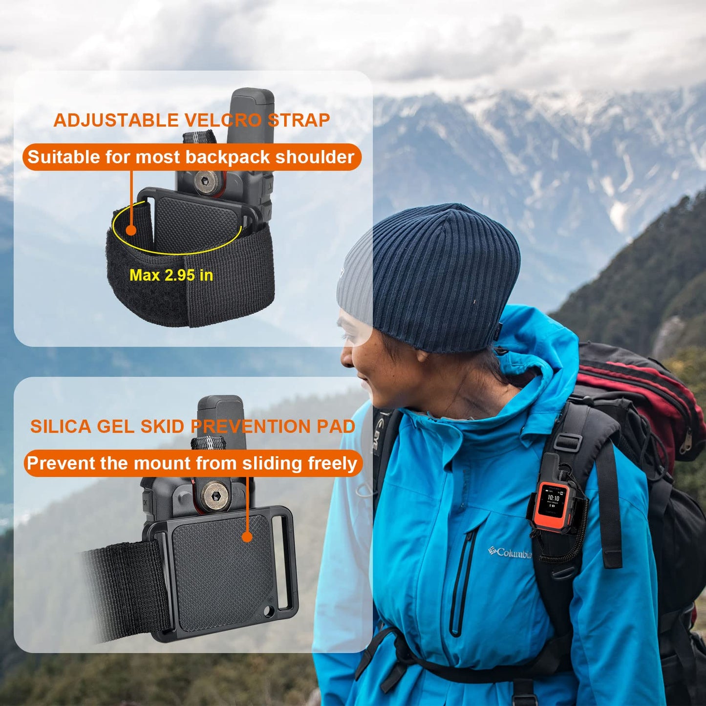 Backpack Tether for Garmin inReach MINI/inReach MINI 2 Handheld GPS - Backpack Mount Not for Other Garmin Models