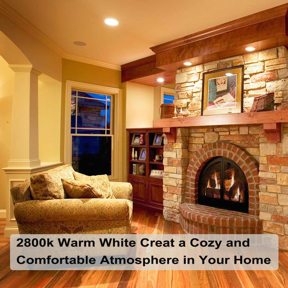 Vinaco PAR16 Halogen Bulb 39 Watt, 6 Pack High Output 350LM PAR16 Bulb（45w Equivalent, PAR 16 Flood 45W Warm White 2800K, PAR16 Dimmable with E26 Base, Halogen 45W PAR16 Long Neck for Ceiling Light