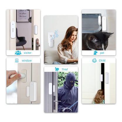 SECRUI Door Chime, Door Chimes When Door Opens with 5 Adjustable Volumes, Easy Installation, 52 Chimes, 500ft Wireless Range, M508+D7, White