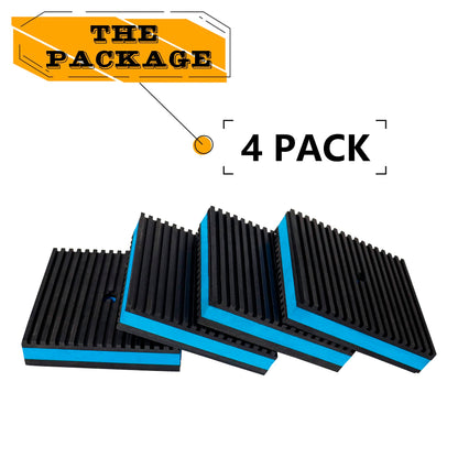 LBG Products Anti Vibration Pads,4" X 4" X 7/8" Heavy Duty Blue EVA Rubber Anti Vibration Isolation Pad for Air Compressor,Washer and Dryer,HVAC,Treadmills,Air Conditioner etc,Pack of 4