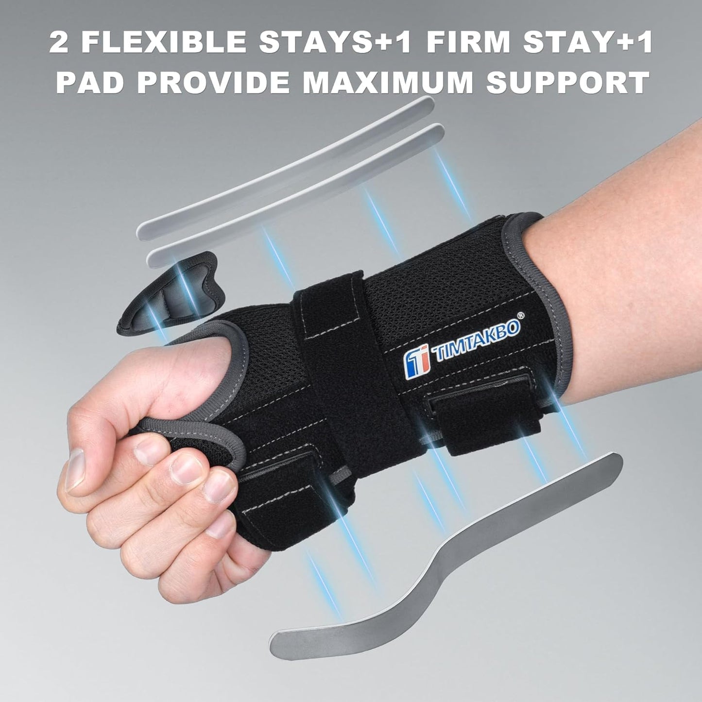 Carpal Tunnel Wrist Brace for Women Men, Wrist Splint Night Support with Adjustable Straps, Wrist Support for Carpal Tunnel Syndromes, Sprained Wrist, Arthritis, Tendonitis, Left Hand, S