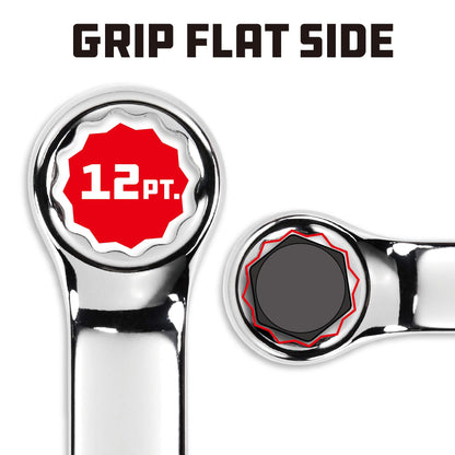 Powerbuilt SAE 1-1/8 Inch Combination Wrench, 12 Point Double Ended Box and Open End, 15 Degree Offset - 644154