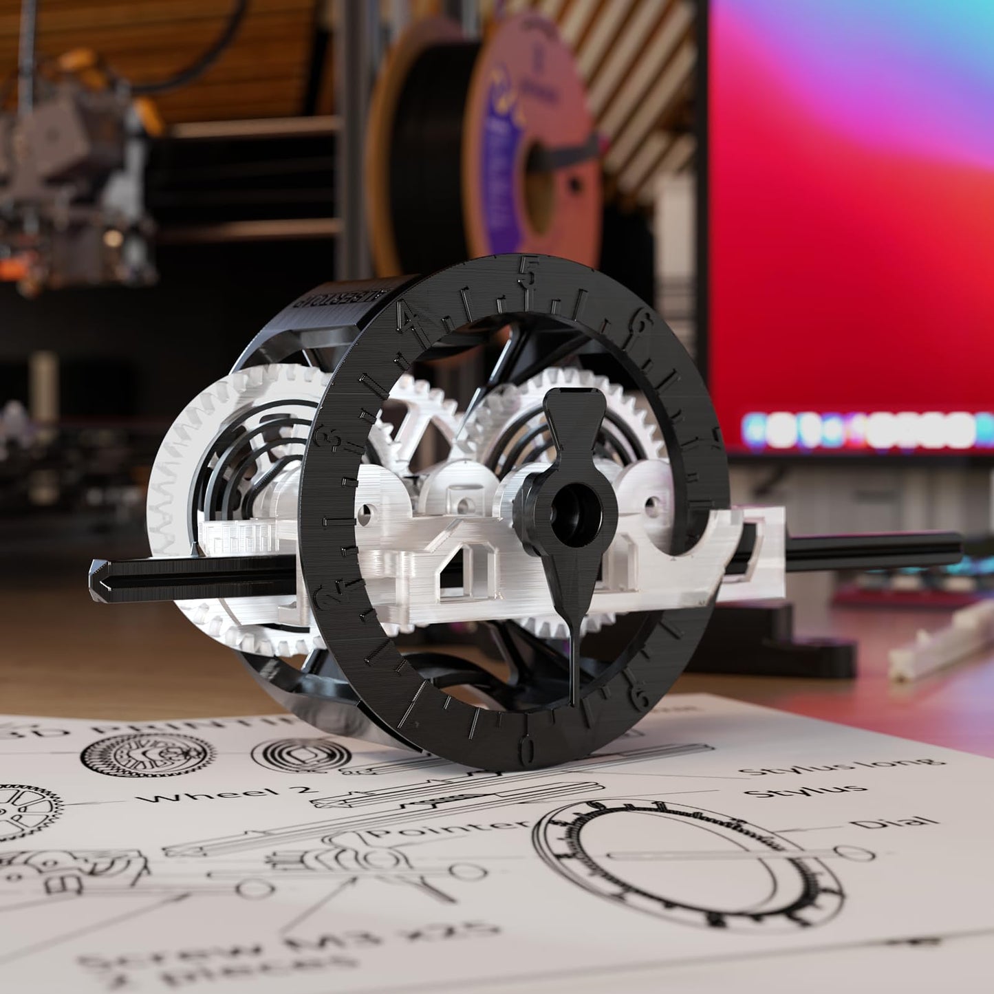 PC 3D Printer Filament, High Temperature Resistant, Low Warpage, Upgrade Cardboard Spool, 1kg, Dimensional Accuracy +/-0.03mm, 1.75mm, Transparent White