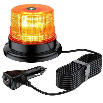 EYPINS Magnetic Flashing Beacon Light 40 LEDs Amber, Waterproof Car Truck Emergency Warning Light, Safety Rooftop Strobe Beacon Lights for Truck Car Forklift 12V/24V with 16FT Cable