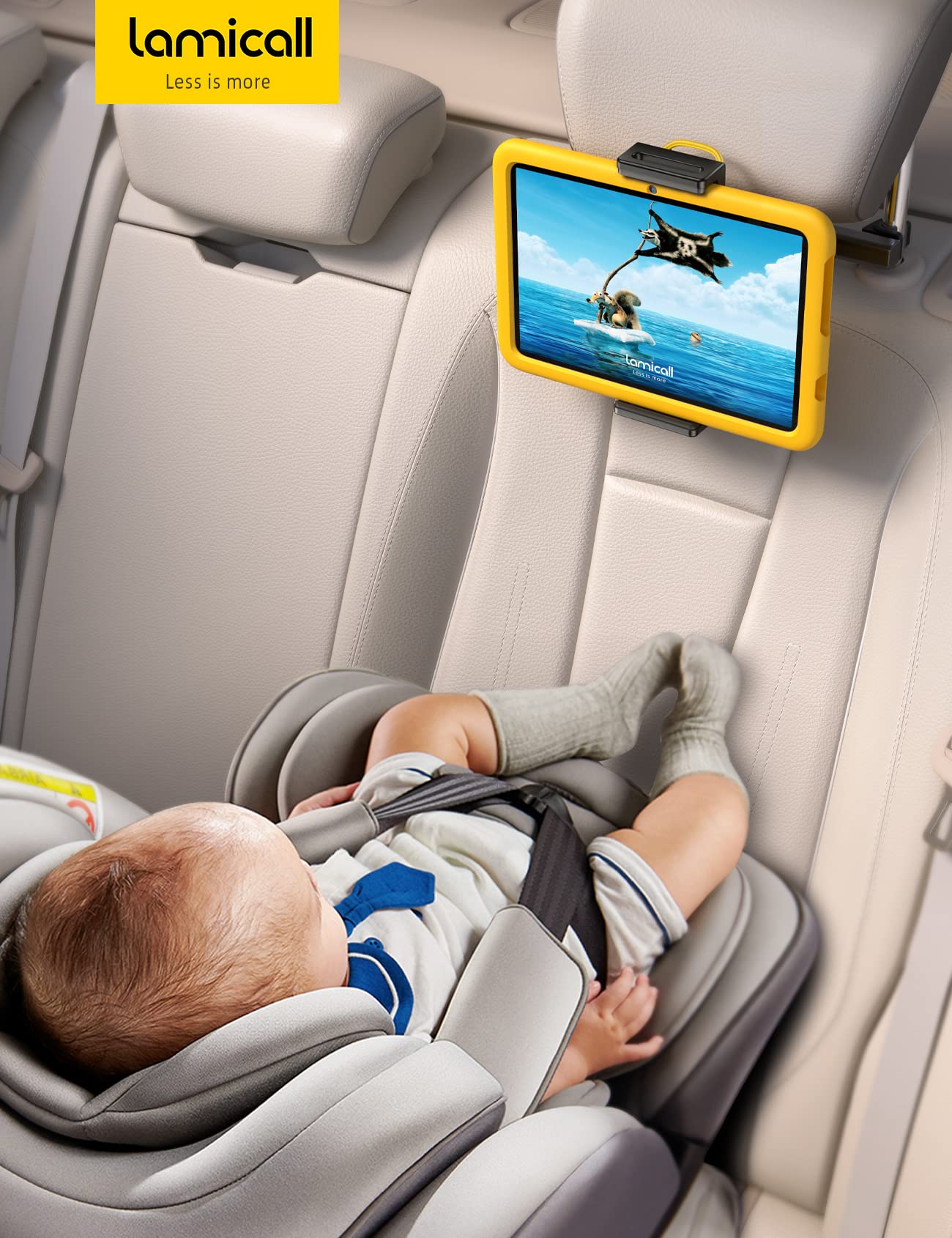 Car Tablet Holder, Headrest Tablet Mount - Lamicall Universal 360 Rotating Car Seat Stand Cradle for All 4.7"-13" Tablet, iPad Pro 10.5, 12.9, iPad Air Mini, Switch, Samsung Tab, Accessories, Mom Gift