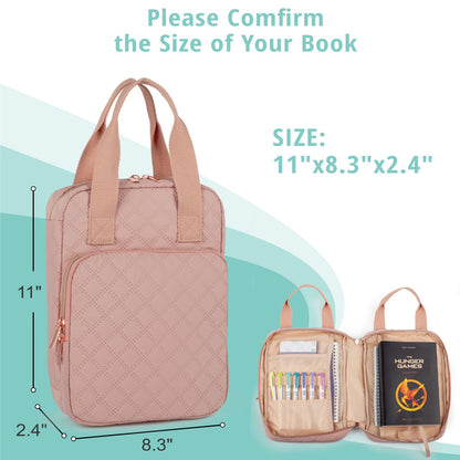 Bible Cover for Women, Bible Case,Carrying Bible Bag Scripture Case Church Bag Bible Protective with Font & Back Zippered Pocket