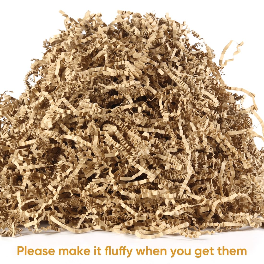 Clucycia 2LB Crinkle Paper Filler Shredded Paper for Gift Basket Crinkle Paper for Gift Basket Filler Box Filler Kraft Crinkle Cut Paper Brown