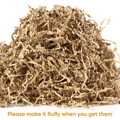 Clucycia 2LB Crinkle Paper Filler Shredded Paper for Gift Basket Crinkle Paper for Gift Basket Filler Box Filler Kraft Crinkle Cut Paper Brown