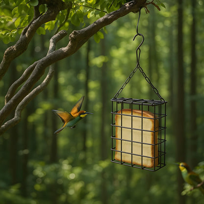 2 Pcs Suet Feeder, Large Capacity Suet Bird Feeder with Hook, Suitable for Hanging Under Trees, Brackets, Or Eaves Wild Bird Feeder (Black)