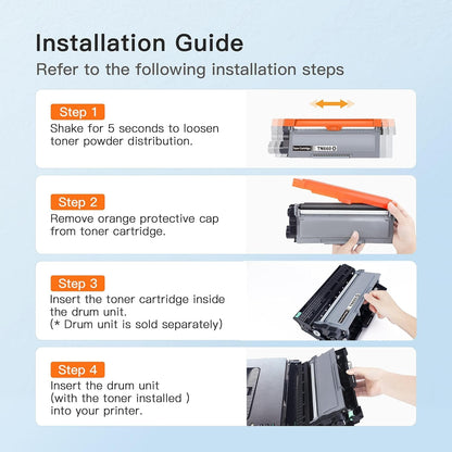 TN660 Toner Cartridges 2 Pack Compatible Replacement for Brother TN660 TN-660 TN630 for DCP-L2520DW MFC-L2740DW HL-L2320D HL-L2360DW DCP-L2540DW MFC-L2700DW MFC-L2720DW Printer High Capacity Black