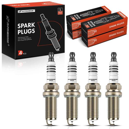 A-Premium Iridium Platinum Spark Plugs Compatible with Honda CR-V, Civic, Accord, Crosstour & Hyundai Elantra, Elantra Coupe/GT, Sonata, Santa Fe, Santa Fe Sport, Tucson, Venue & Kia Soul, Pack of 4