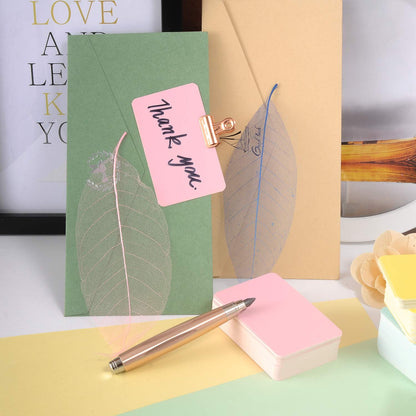 400 Pieces Kraft Paper Cards Multicolor Blank Kraft Paper Message Cards Business Cards Kraft Paper Study Cards for Learning, Memory, Study, Note (4 Colors)