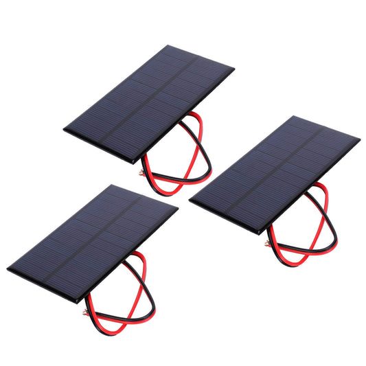 3Pcs Mini Solar Panel DC 6V Polysilicon Solar Cell Module Solar DIY System Kits with 30cm Cable