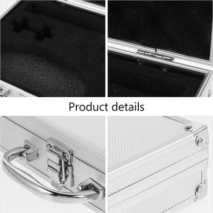 Silver Aluminum Tool Box with Lock - Portable Metal Storage Box - Lightweight Carrying Case Silver Aluminum Case with Foam for Crafts Car Tools