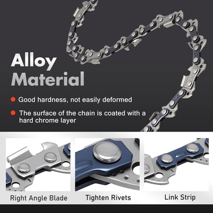 Anxingo 3 Pack 56 Drive Links Chainsaw Chain, 16 Inch 3/8" LP Pitch .043'' Gauge, Replacement for EGO