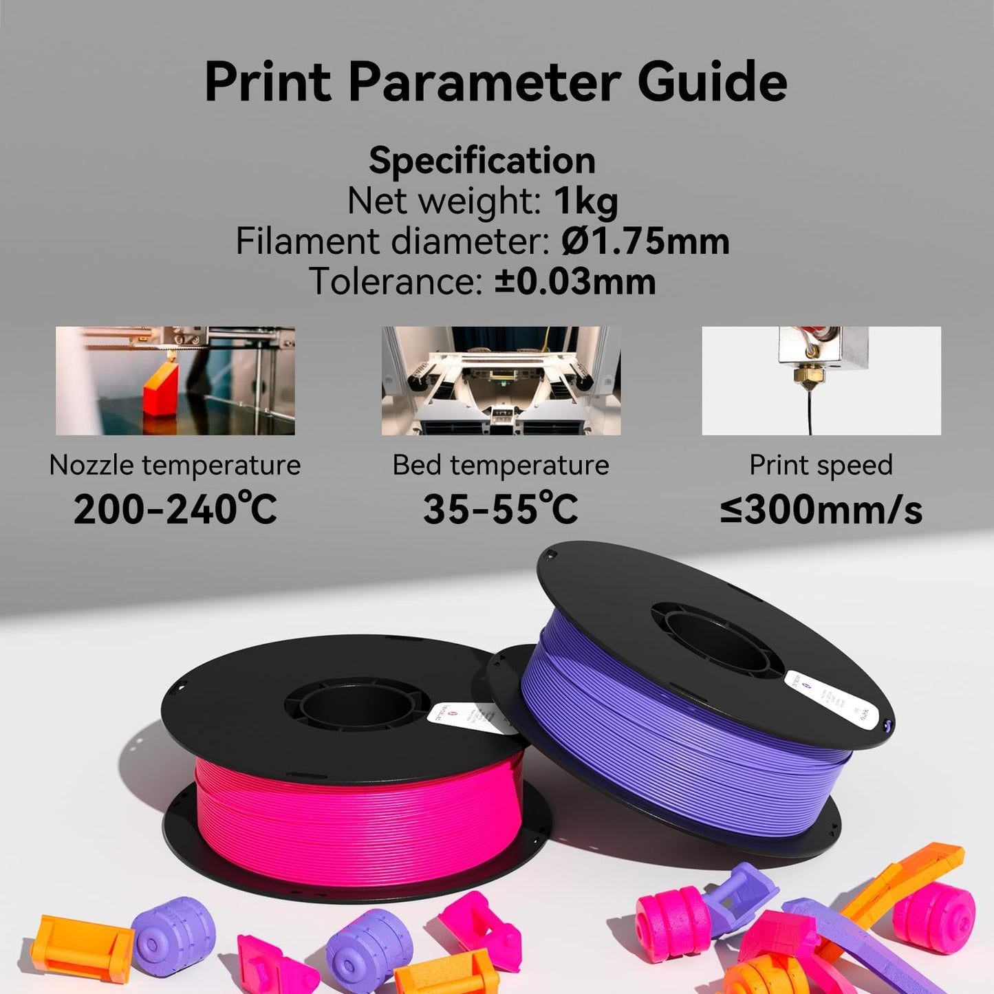 kexcelled PLA Filament 1.75mm,Magenta PLA 3D Printer Filament 1kg Spool (2.2lbs),3D Printing Filament Dimensional Accuracy +/-0.03mm,Compatible with Most FDM Printers