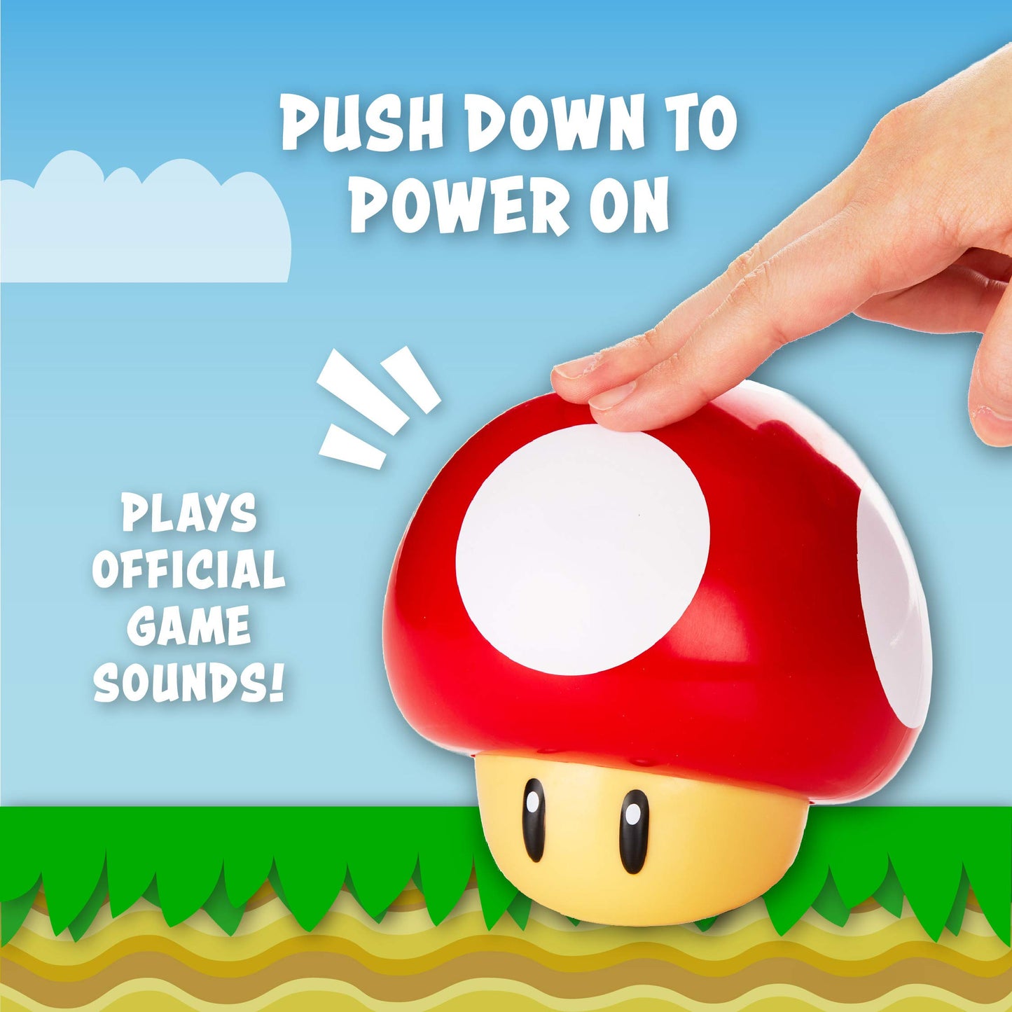 Super Mario Brothers Mushroom Figure Light – Officially Licensed Collectible Movie Merchandise with Sound, Gifts for Boys, Kids Bedroom Accessories | Paladone
