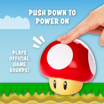 Super Mario Brothers Mushroom Figure Light – Officially Licensed Collectible Movie Merchandise with Sound, Gifts for Boys, Kids Bedroom Accessories | Paladone