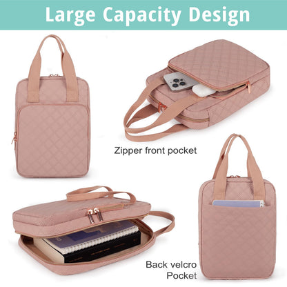 Bible Cover for Women, Bible Case,Carrying Bible Bag Scripture Case Church Bag Bible Protective with Font & Back Zippered Pocket